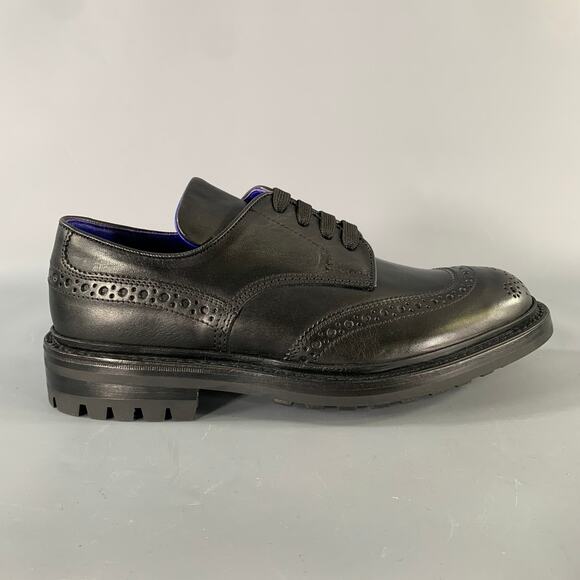 BURBERRY Size 8 Black Perforated Leather Lace Up Lace Up Shoes main image 4